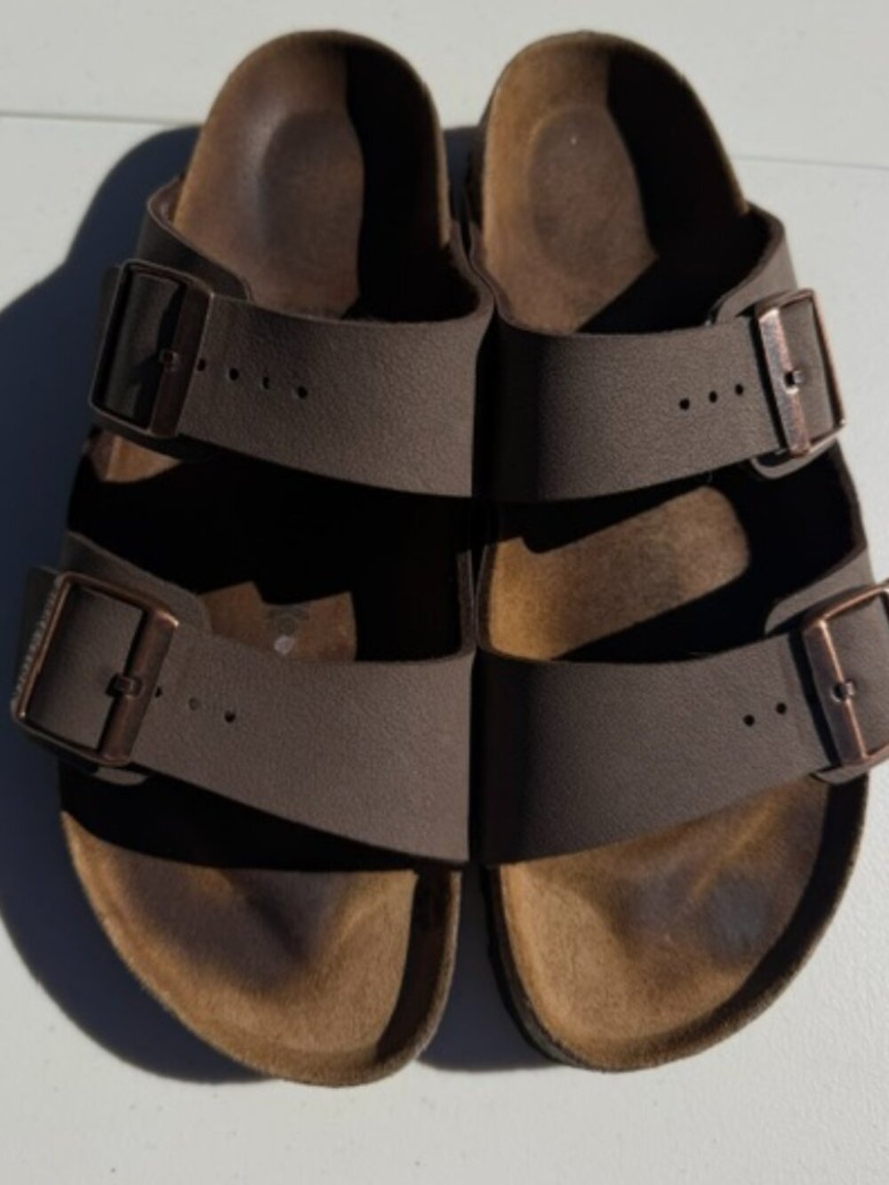Birkenstock Arizona sandals taupe/mocha adjustable straps - 10 - 10 1/2 women